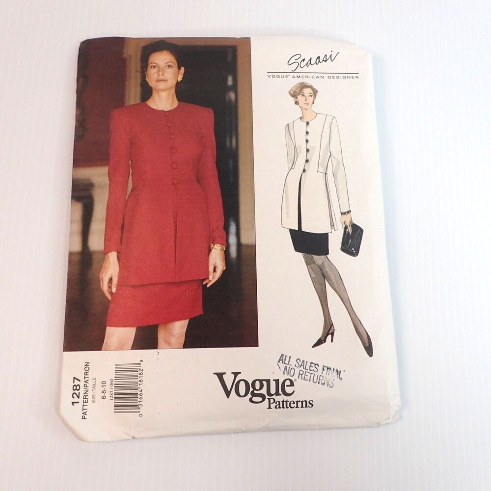 Vtg Vogue Scaasi Designer Sewing Pattern 1287 SZ 6 8 10 UNCUT FF